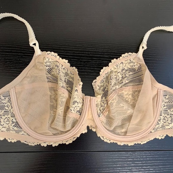 Wacoal Floral Embrace Lace Ivory‎ Underwire Bra & Brief Panties Set 38C/7 - Picture 5 of 12